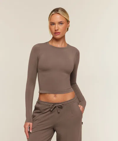 Gymshark Featherform™ Long Sleeve T-shirt In Brown