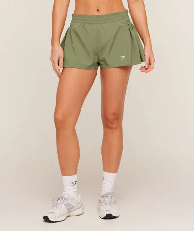 Gymshark Flutter Woven Shorts In Green