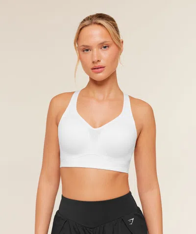 Gymshark High Support V-neck Sports Bra In White