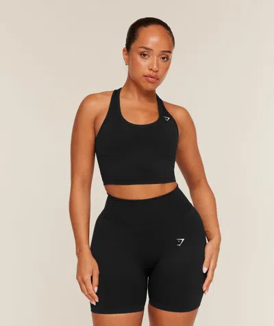 Gymshark Lift Seamless Midi Tank With Shelf In Black