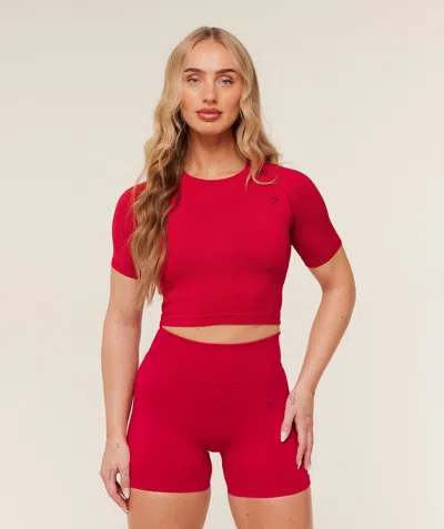 Gymshark Lift Seamless Short Sleeve Top In Red