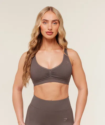 Gymshark Lift Seamless Sports Bra In Brown