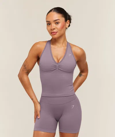 Gymshark Lift Seamless Tank With Shelf In Purple