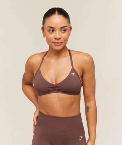 Gymshark Minimal Sports Bra 2.0 In Brown