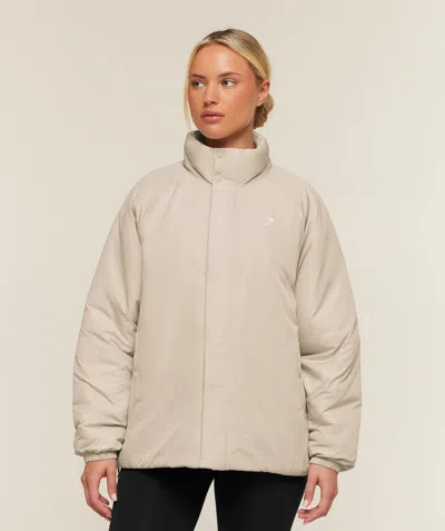 Gymshark Oversized Puffer Jacket In Brown