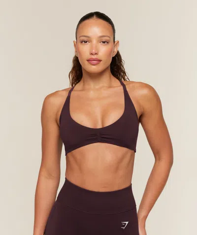 Gymshark Relay Seamless Light Support Sports Bra In Brown