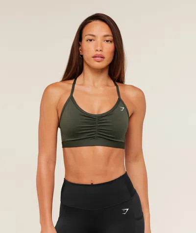 Gymshark Ruched Sports Bra In Green