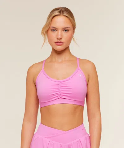 Gymshark Ruched Sports Bra In Pink