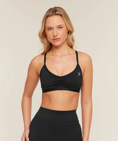 Gymshark Ruched Strappy Sports Bra In Animal Print