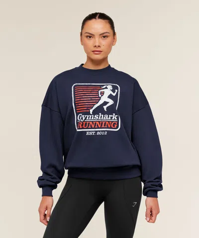 Gymshark Run Club Graphic Sweatshirt In Blue