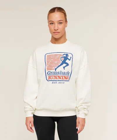 Gymshark Run Club Graphic Sweatshirt In White