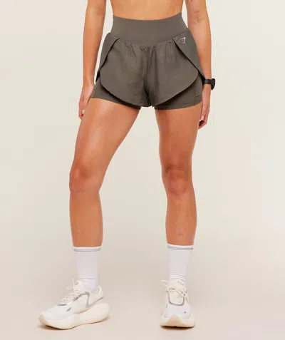 Gymshark Running 2-in-1 Shorts In Gray