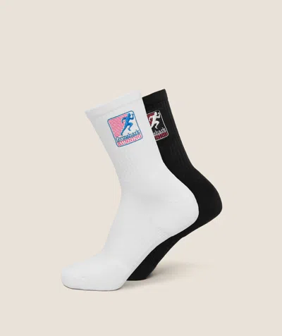 Gymshark Running Graphic Crew Socks 2pk In Black