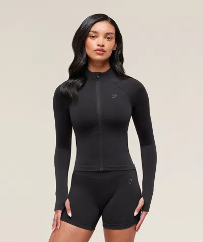 Gymshark Soft Sculpt Zip Up Jacket In Black
