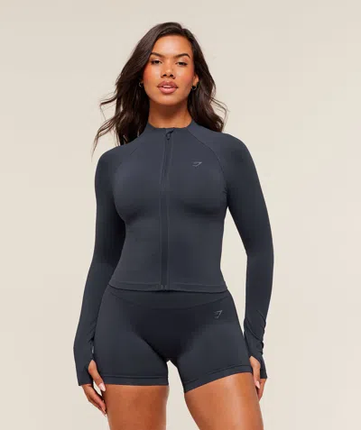Gymshark Soft Sculpt Zip Up Jacket In Blue