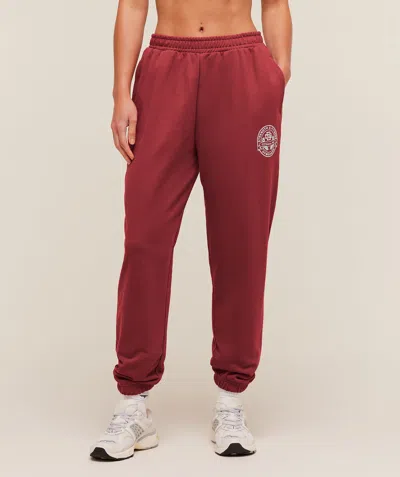 Gymshark Strength And Fitness Crest Graphic Joggers In Red