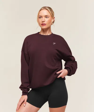 Gymshark Training Oversized Fleece Sweatshirt In Brown