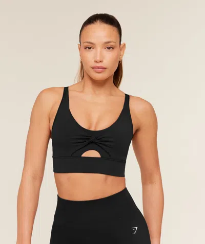 Gymshark Twist Front Sports Bra In Black