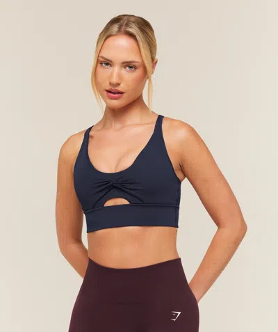 Gymshark Twist Front Sports Bra In Blue