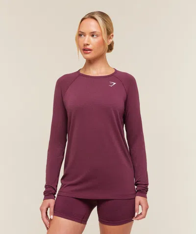 Gymshark Vital Seamless 2.0 Light Long Sleeve Top In Pink