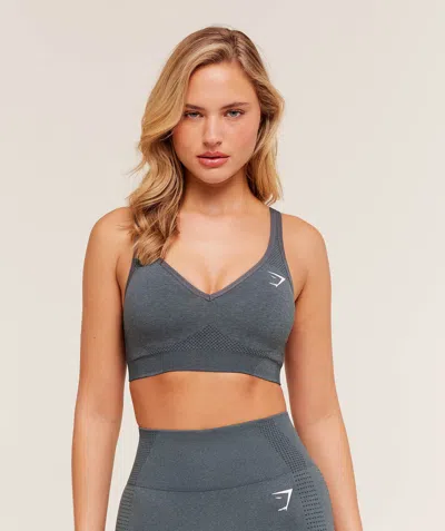 Gymshark Vital Seamless V Neck Sports Bra In Gray
