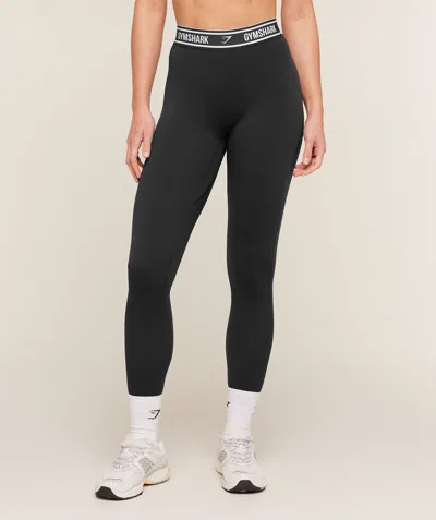 Gymshark Waistband Logo Leggings In Black