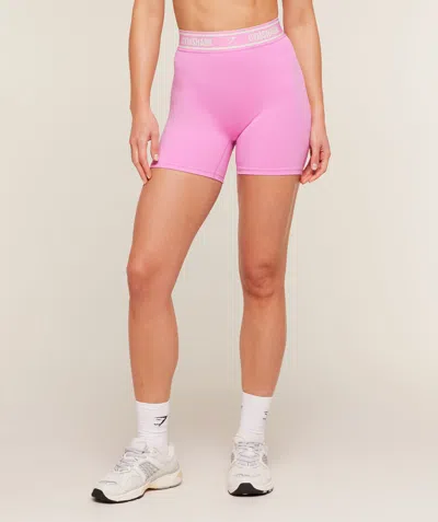 Gymshark Waistband Logo Shorts In Pink