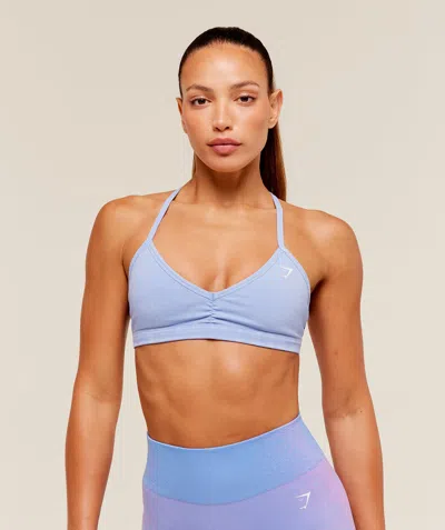 Gymshark Washed Minimal Sports Bra In Blue