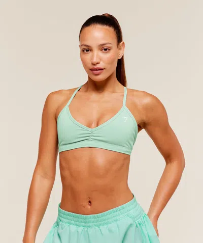 Gymshark Washed Minimal Sports Bra In Blue