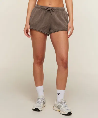 Gymshark Washed Waffle Shorts In Brown