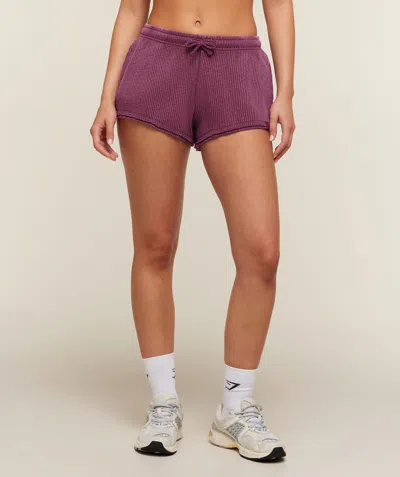 Gymshark Washed Waffle Shorts In Purple