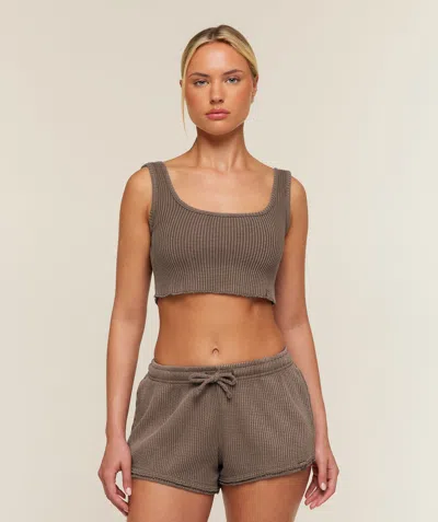 Gymshark Washed Waffle Tank In Brown