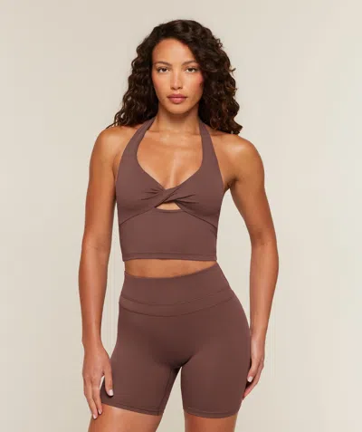 Gymshark Whitney Twist Front Shelf Tank In Brown