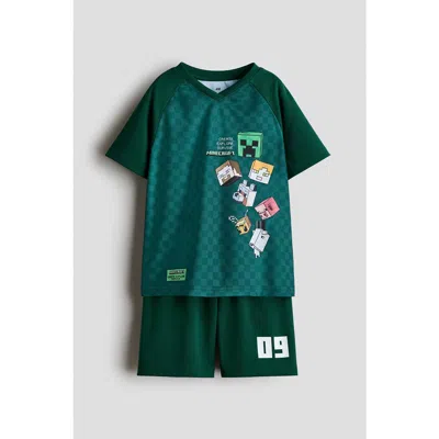 H&m Kids'  2-piece Football Set In Green