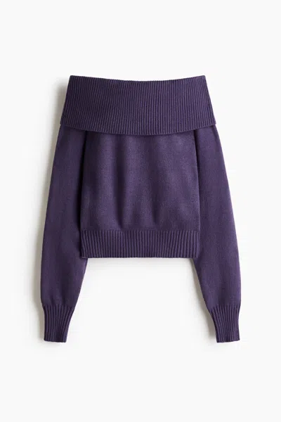 H&m Off-the-shoulder Sweater In Purple