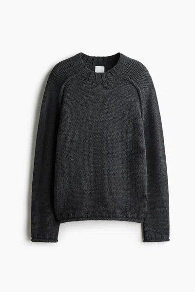 H&m Rolled-edge Sweater In Gray