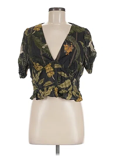 H&m Short Sleeve Blouse In Black