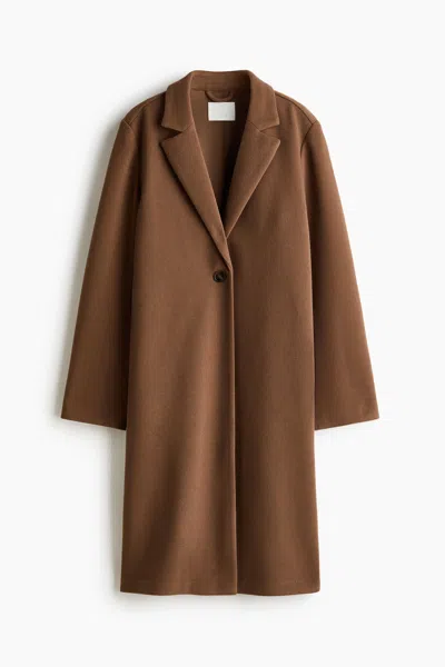 H&m Single-breasted Coat In Brown