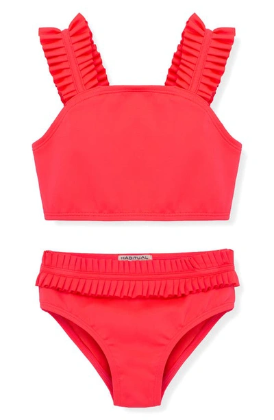 Habitual Kids' So Fantasy Ruffle Two-piece Swimsuit In Pink