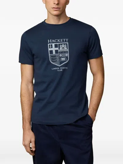 Hackett 런던 로잉 클럽 프린트 티셔츠 In Blue