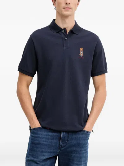 Hackett Cotton Polo Shirt In Blue