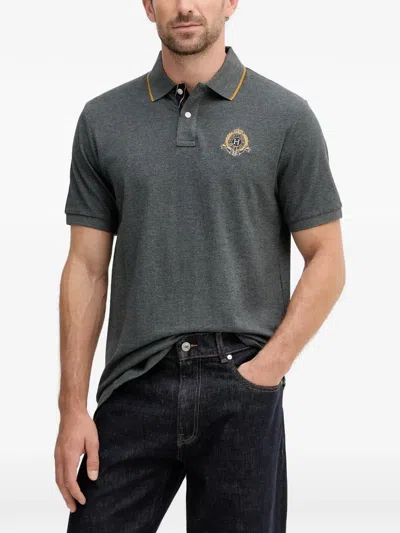 Hackett Cotton Polo Shirt In Gray
