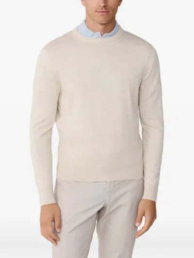 Hackett Embroidered-logo Crew-neck Sweater In Neutral