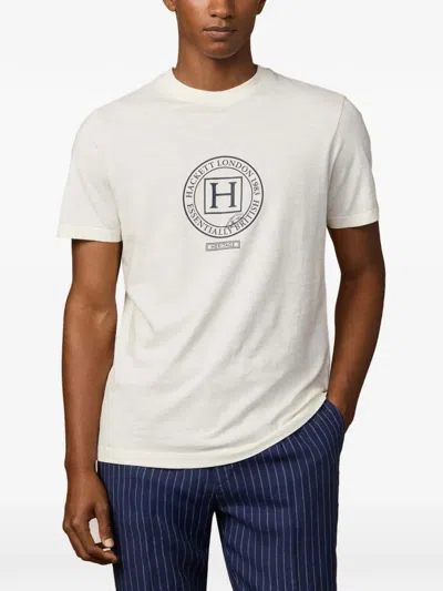 Hackett Heritage H Logo-print T-shirt In White