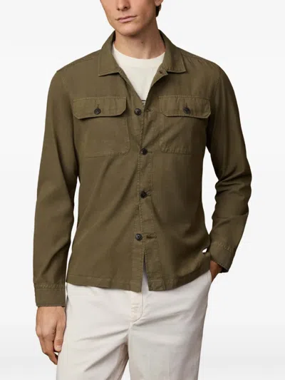 Hackett Heritage Twill Overshirt Jacket In Green