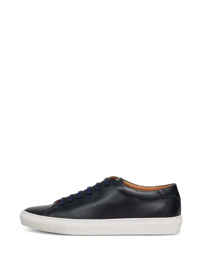 Hackett Idol Derby Lace-up Leather Sneakers In Blue
