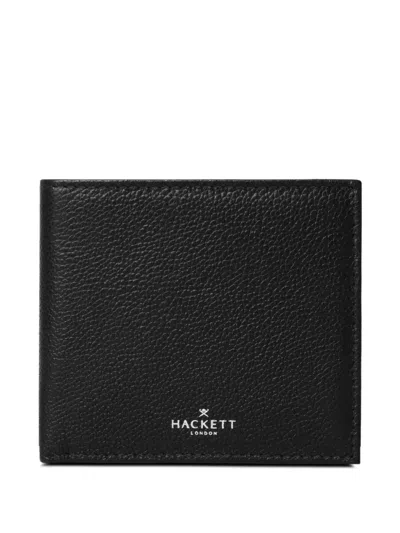 Hackett Logo-detail Leather Wallet In Black
