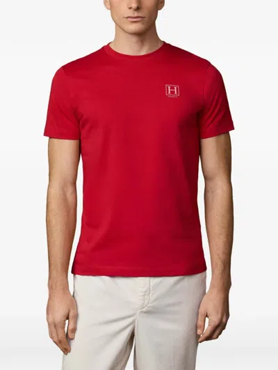 Hackett Logo-print Cotton T-shirt In Red