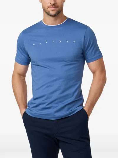 Hackett Logo-print Short-sleeve T-shirt In Blue