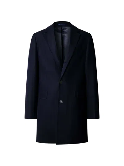 Hackett London Chadwick Single-breasted Coat In Blue